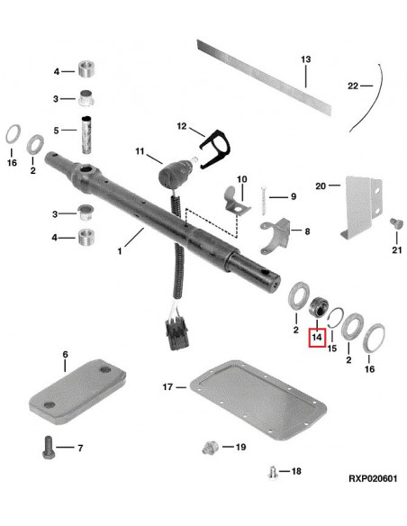Casquillo de Articulación de la barra de Tiro Original John Deere para las Series 6000 y 7000 de 6 Cilindros