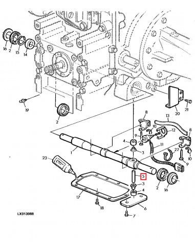 Bulon 116x25 de la Barra de Tiro Original para Tractores John Deere de las Series 6000 y 7000 de 6 Cilindros.