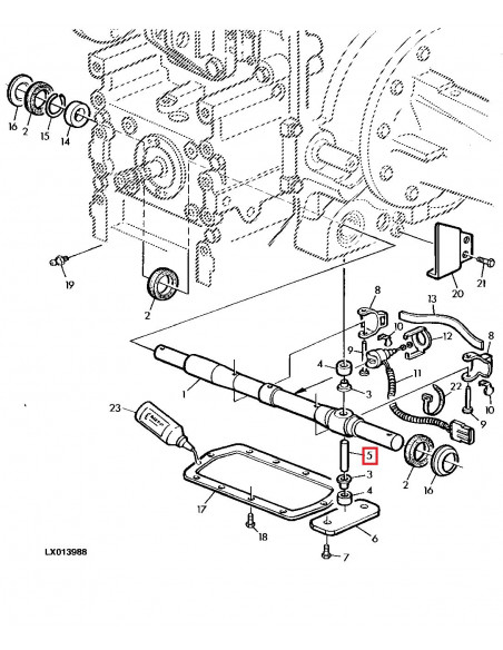 Bulon 116x25 de la Barra de Tiro Original para Tractores John Deere de las Series 6000 y 7000 de 6 Cilindros.