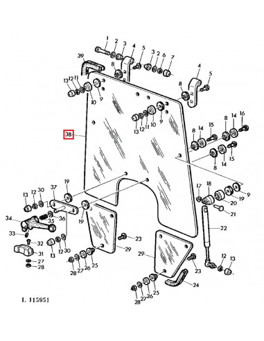 Cristal Delantero Tractor John Deere Series 40 y 50 con Cabina MC1