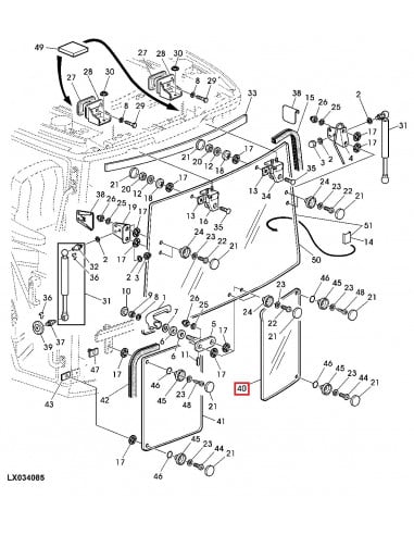 Cristal Delantero Inferior Izquierdo Tractor John Deere L151752