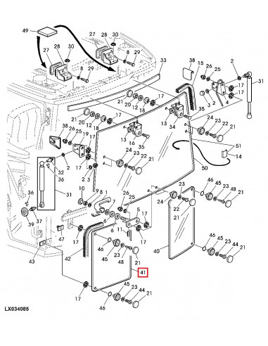 Cristal Delantero Inferior Derecho Tractor John Deere L151753