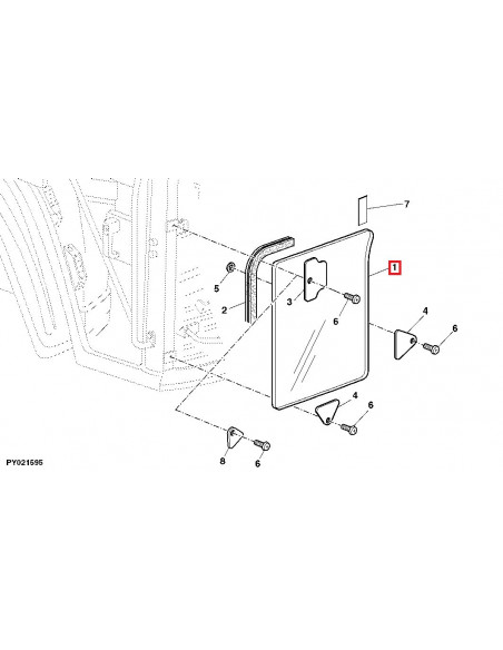 Cristal Delantero Izquierdo y Derecho Tractores John Deere R199280