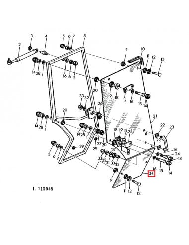 Cristal de puerta Inferior Izquierda y Derecha Tractor John Deere L57909