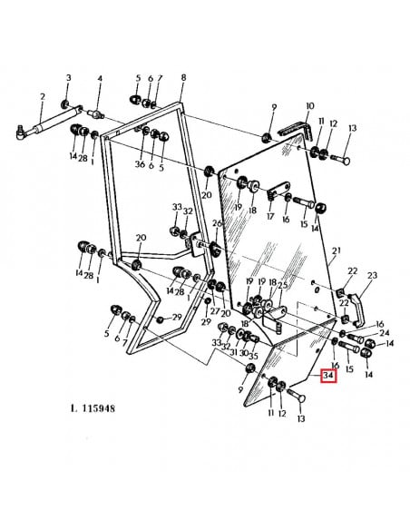Cristal de puerta Inferior Izquierda y Derecha Tractor John Deere L57909