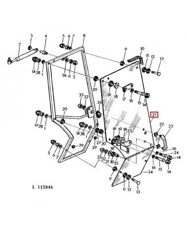 Cristal de puerta Superior Izquierda y Derecha Tractor John Deere L57908