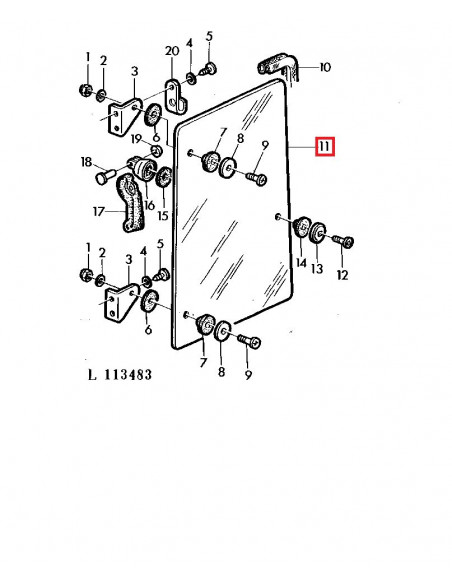 Cristal lateral Izquierdo Tractor John Deere L60335