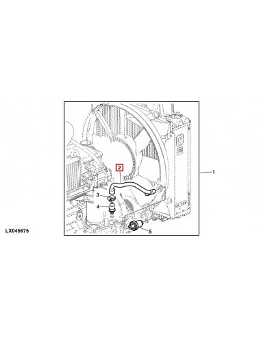 Manguito Termostato Original John Deere Tractroes de 4 CIlindros 6020, 6120, 6220, 6320, 6420, 6520 y 6620