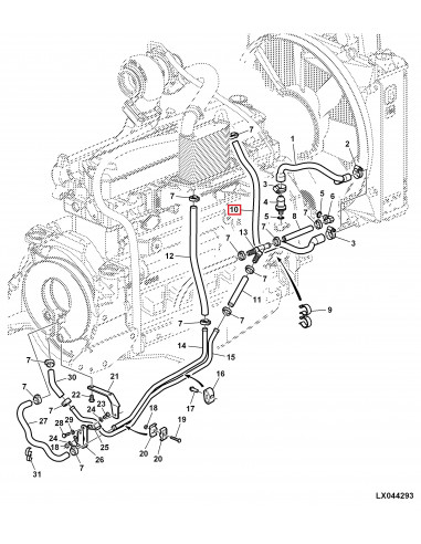 Manguito Intercooler Original John Deere Tractroes de 4 CIlindros 6020, 6120, 6220, 6320, 6420, 6520 y 6620