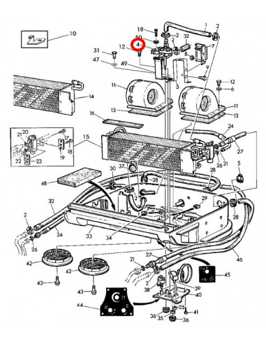 Grifo superior calefacción cabina 6210SE