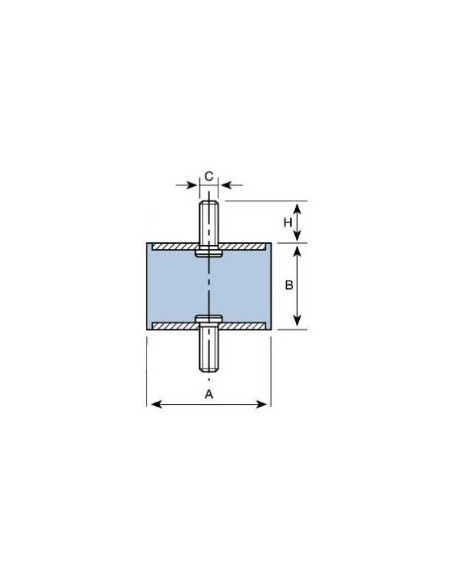 Soporte Taco Silentblock Macho/Macho Ø70x35