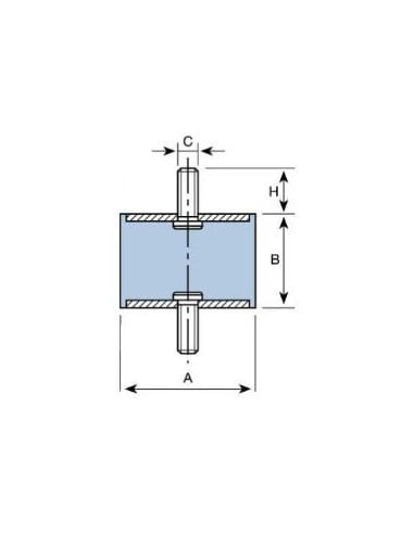 Soporte Taco Silentblock Macho/Macho Ø80x30