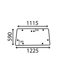 Cristal Trasero Parte Superior Tractores Massey Ferguson Serie 300