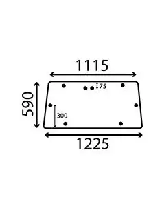 Cristal Trasero Superior Tractores Massey Ferguson Serie 300