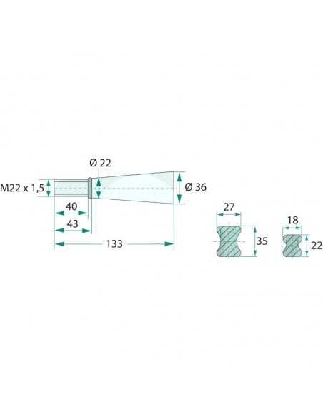 Púa carga-pacas 1100 mm reforzada marca Proveedor alemán