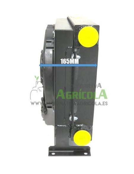 Radiador para  enfriar hasta 200 Litros  aceite hidráulico con electroventilador 12V