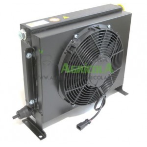Radiador para  enfriar hasta 200 Litros  aceite hidráulico con electroventilador 12V