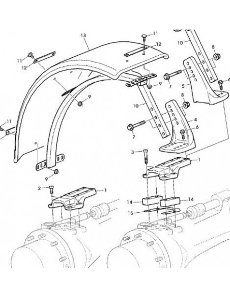 Soporte Izquierdo de fundición para guardabarros tractor John Deere