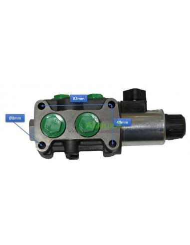 Selectora electroválvula hidráulica 3/8" 6 vias 12v Roquet