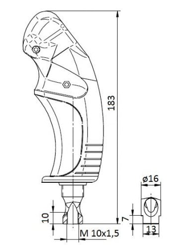 Empuñadura Ergonómica con 6 Pulsadores eléctricos + Pulsador de Seguridad