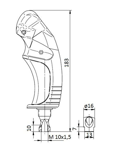 Empuñadura Ergonómica con 6 Pulsadores eléctricos + Pulsador de Seguridad