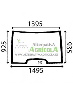 Cristal Parabrisas Delantero Fijo para Tractores Renault Ares Series 500, 600, 700, 800 y Atles