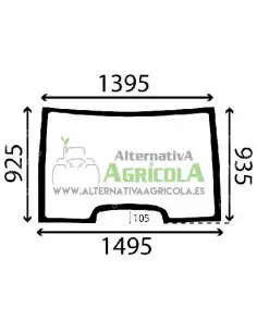 Cristal Parabrisas Delantero Fijo para Tractores Renault Ares Series 500, 600, 700, 800 y Atles