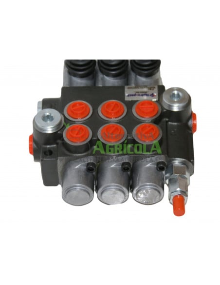 Distribuidor Hidráulico de 3 Palancas 1/2" doble efecto circuito abierto