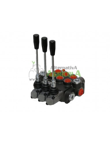 Distribuidor Hidráulico de 3 Palancas 1/2" doble efecto circuito abierto