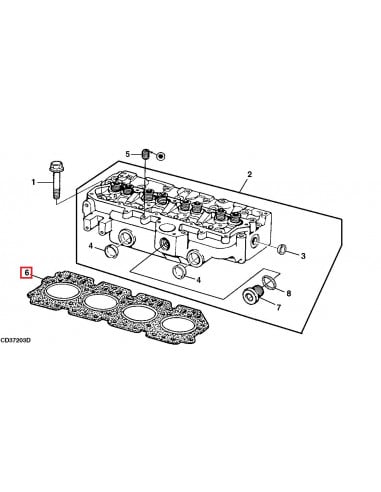 Junta de Culata para Tractores John Deere 4 Cilindros Series 20, 30, 35, 40, 50, 55, 5000 y 6000 - Ø 119 mm