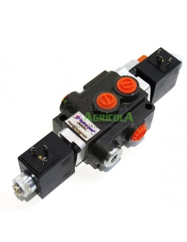 Distribuidor Hidráulico eléctrico 1 cuerpo 3/8" doble efecto circuito abierto