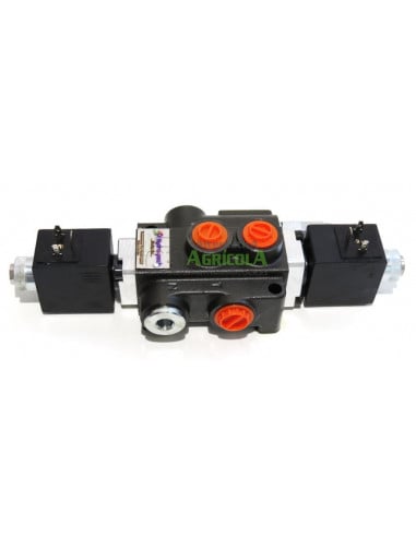 Distribuidor Hidráulico eléctrico 1 cuerpo 3/8" doble efecto circuito abierto