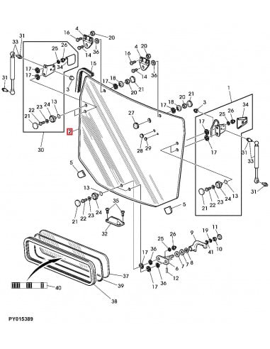 Cristal Trasero para Tractores John Deere R206835
