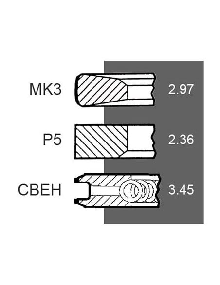 Juego de 3 Segmentos para Pistón de Ø 106,50 mm para Tractores John Deere y Renault/Claas RE66820