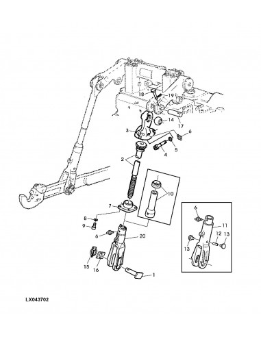 Bulón Superior Brazos Elevador Tractores John Deere Ø 20 x 95 mm L79924