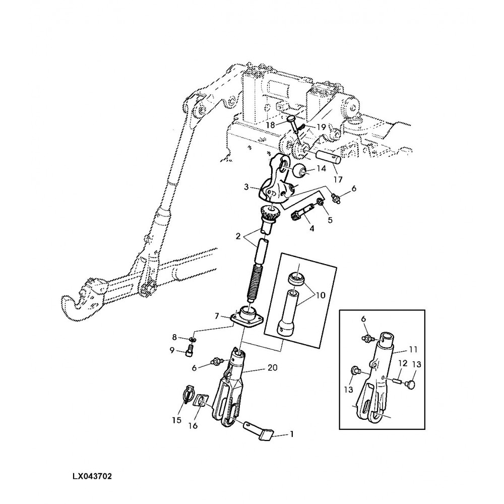 Bulon Superior Brazos Elevador Para Tractores John Deere De Las Series 6000 6005 6010 60 Y 6030 Con Medidas x95