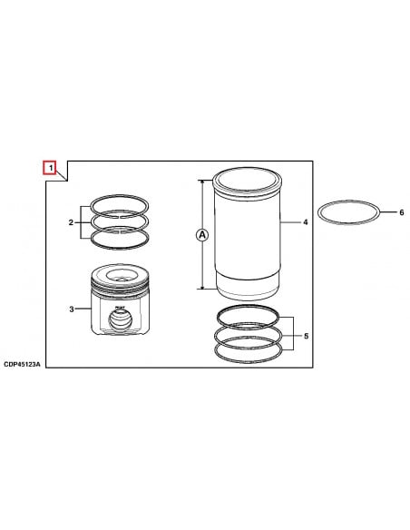 Equipo de Motor Pistón 106.50Ø con Bulon de 32Ø para Tractores John Deere Series 5005, 5010 y 5020