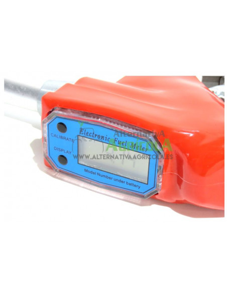 Pistola para trasvase de gasoil con cuenta litros digital rosca interior 1"
