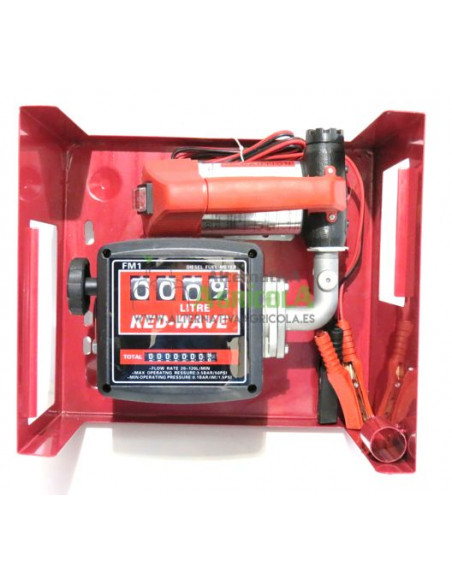 Kit bomba trasvase gasoil eléctrica 12v con mangueras y pistola automática