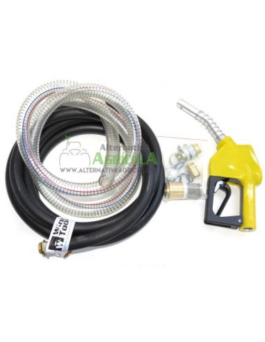 Kit bomba trasvase gasoil eléctrica 12v con mangueras y pistola automática