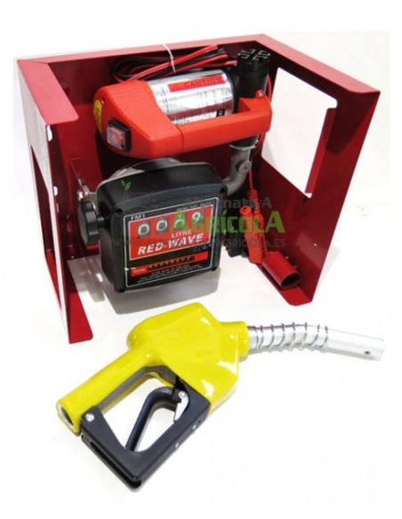 Kit bomba trasvase gasoil eléctrica 12v con mangueras y pistola automática