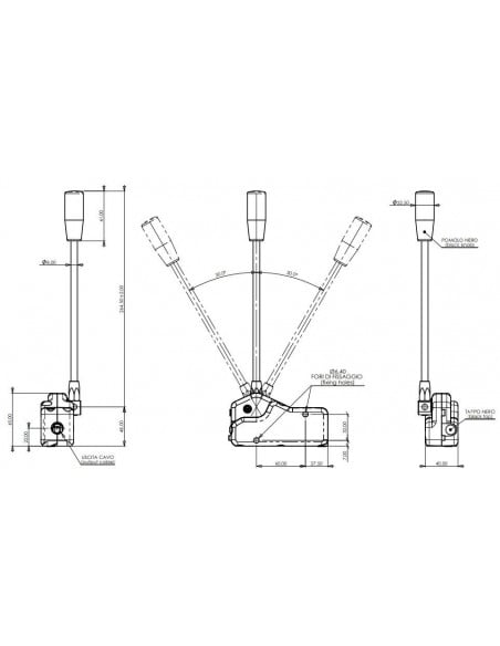 Palanca simple para sirgas de distribuidor hidráulico