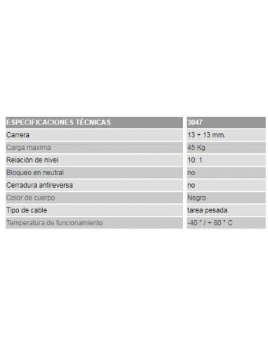 Palanca simple para sirgas de distribuidor hidráulico