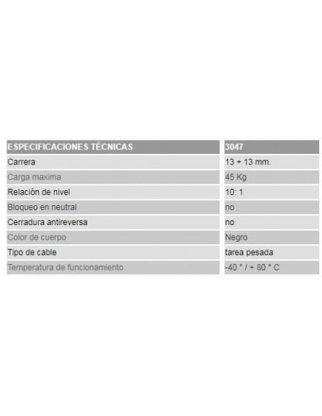 Palanca simple para sirgas de distribuidor hidráulico