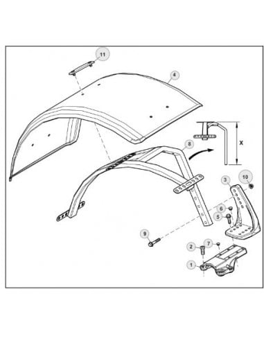 Soporte guardabarros rueda delantera tractor John Deere (comprobar modelo abajo)
