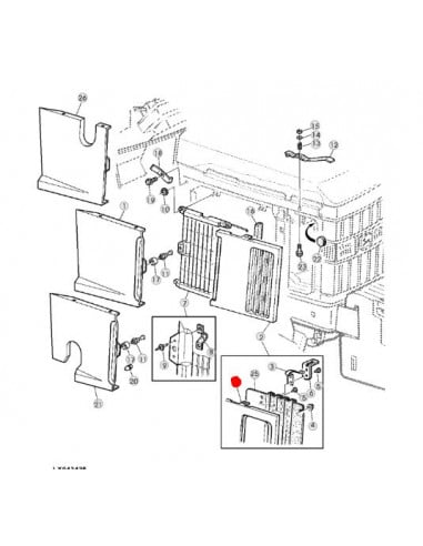 Tapa chapa lateral derecha capó tractor John Deere S 5015, 6000, 6010