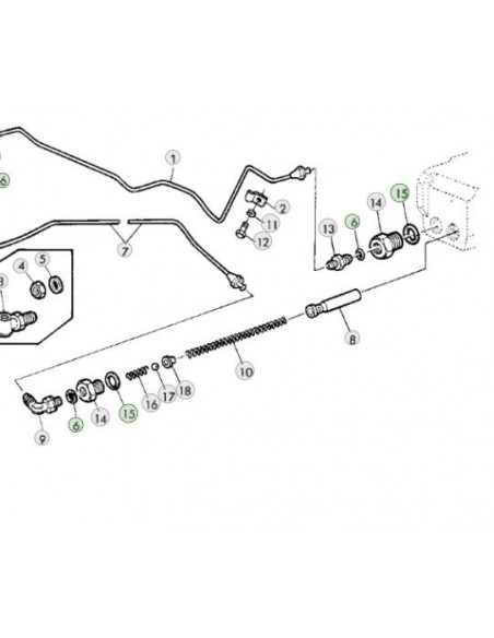 Goma tórica pistón bomba freno tractor John Deere