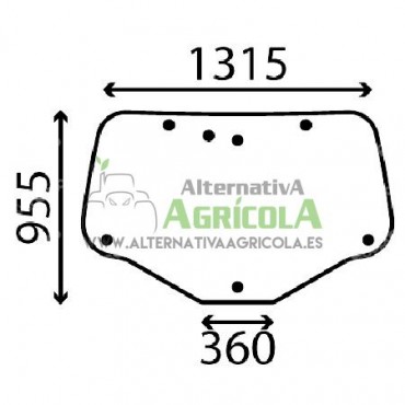 Cristal Trasero para Tractores Case IH, New Holland y Steyr 82030887