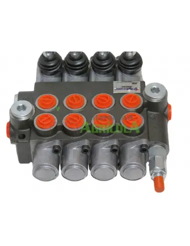 Distribuidor Hidráulico de 4 Palancas 1/2" doble efecto circuito abierto
