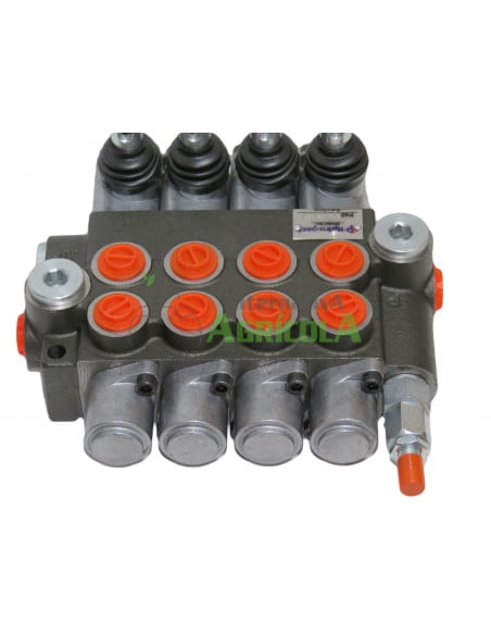 Distribuidor Hidráulico de 4 Palancas 1/2" doble efecto circuito abierto